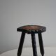 Swedish tripod stool in pine and cowhide, Wabi Sabi, 1950s