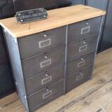 Meuble Ronéo à 8 clapets industriel bois métal