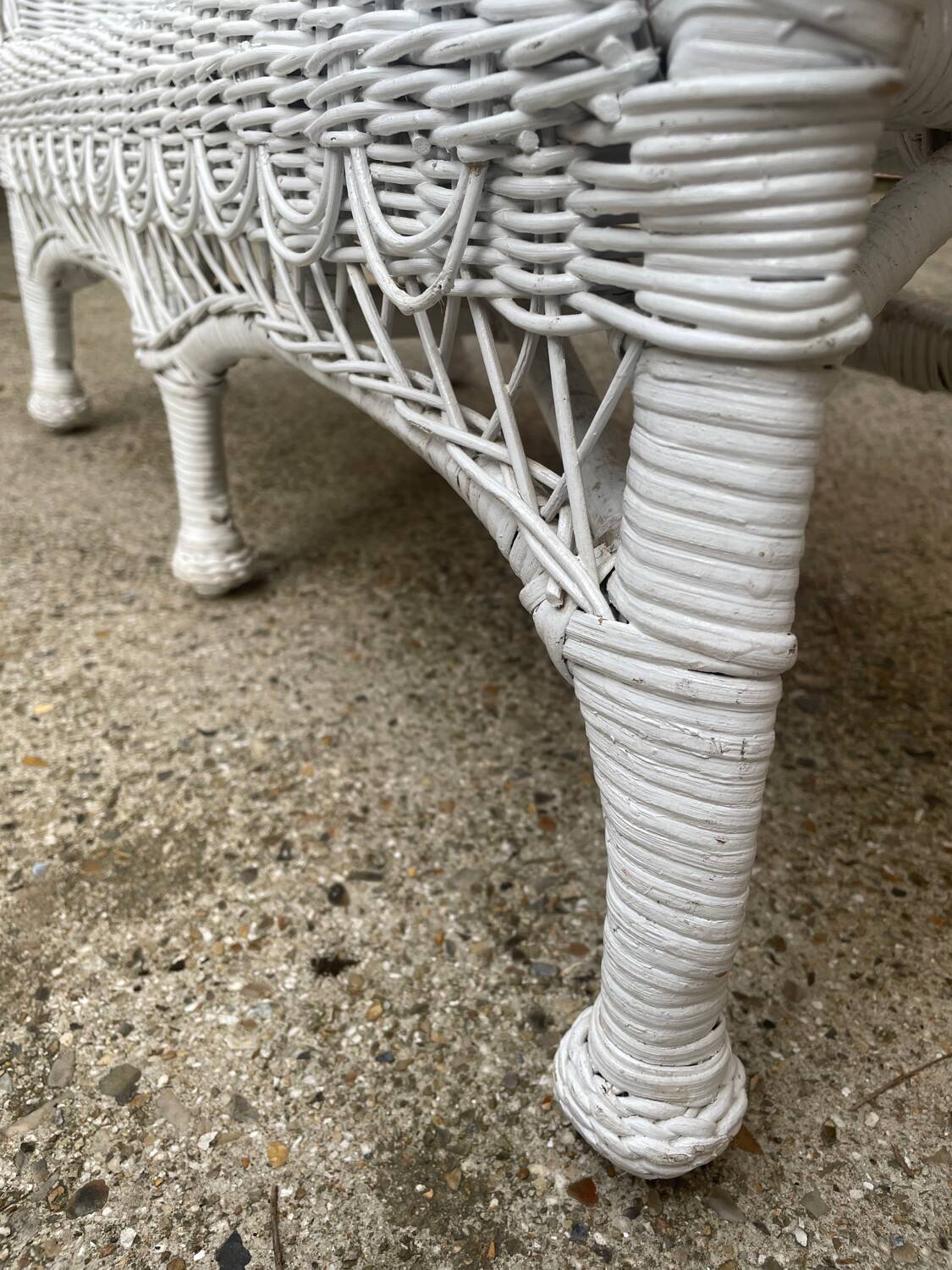 Vintage rattan children's bench