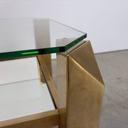 Table basse vintage en plaqué or 23 carats par Belgochrom, années 1970