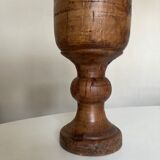 Cache pot 19e néo classique en bois massif tourné H24cm