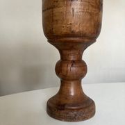 Pot cover 19th neo classic solid wood turned H24cm