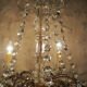 Ancient bronze and pampilles chandeliers with facets and crystal cups - old style - 6 fires