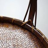 Large Vintage Asian Bamboo Offering Basket 1920–1950