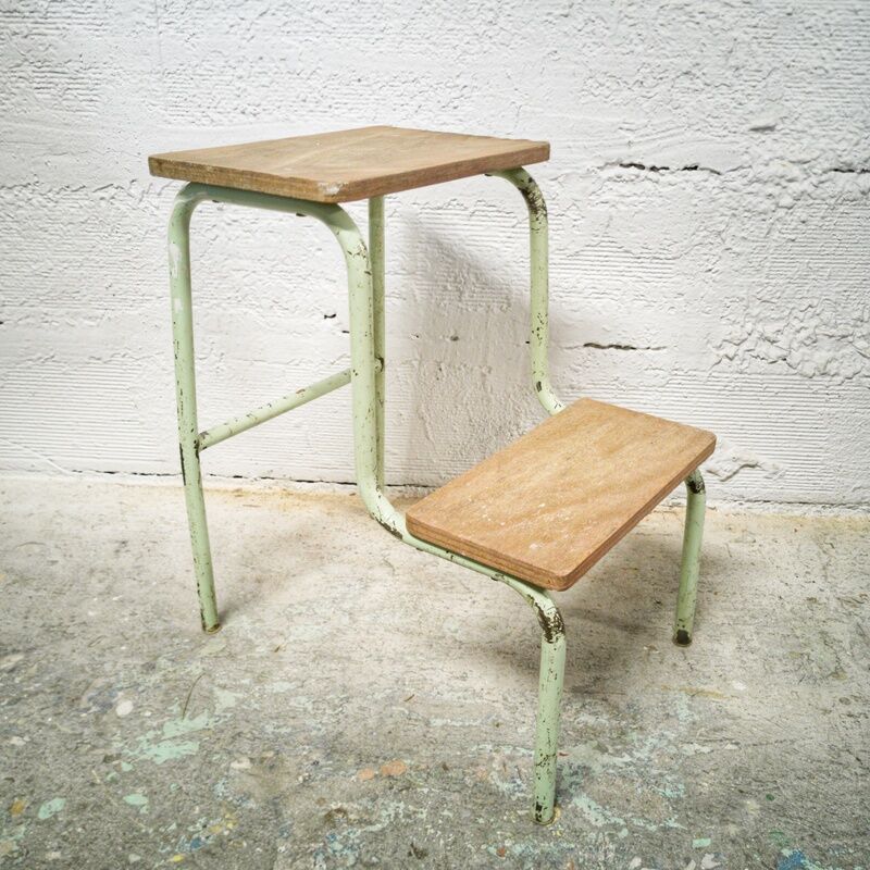 Metal and wood stepladder