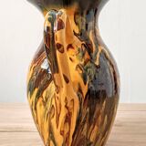 Large pitcher in very colorful flamed stoneware