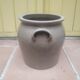 Old grease maker with two handles in gray glazed sandstone early 20th century