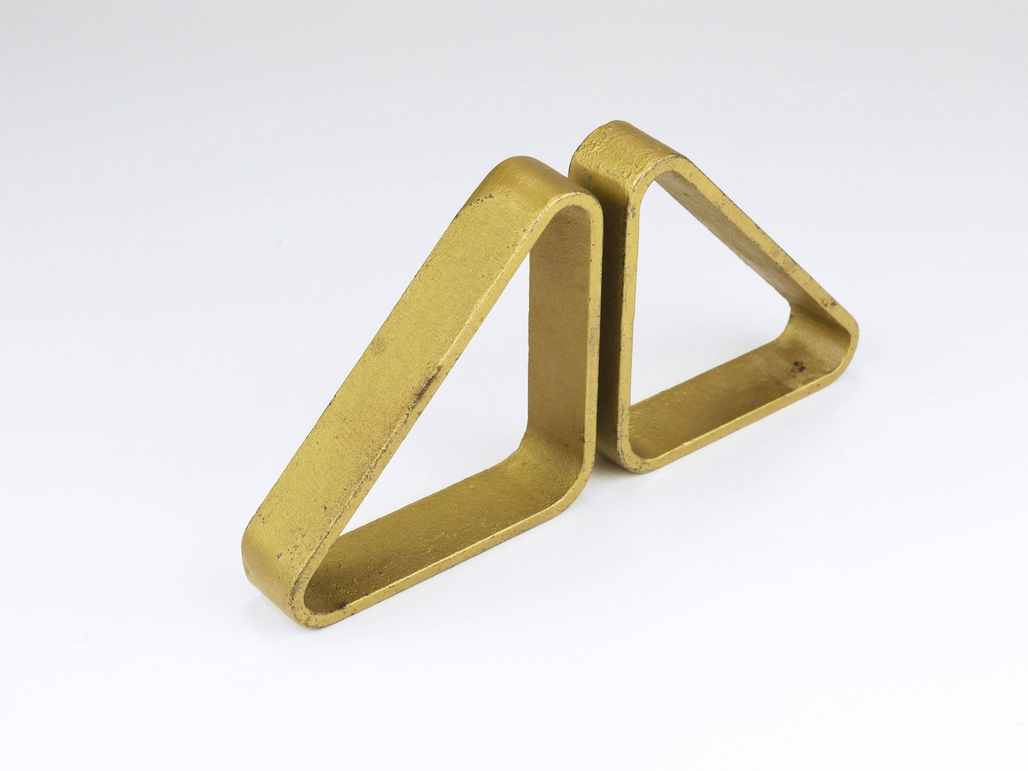 Carl Aubock III Pair of Triangular Bookends in Gilded Iron 5443, Vienna/Austria, 1970s
