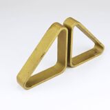 Carl Aubock III Paire de Serre-livres Triangulaires en Fer Doré 5443, Vienne/Autriche, Années 1970