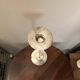 Silver-plated metal candlestick in vintage Art Deco style