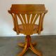 Old “American” office armchair in blond oak wood, curved cannage design, 60s vintage