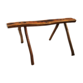 Brutalist tree wood bench