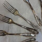 Series of 12 forks and 12 silver metal spoons