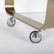 Vintage coffee table in gold metal and double glass top, 70s