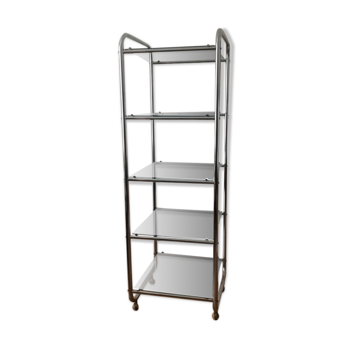 Chrome and glass shelves