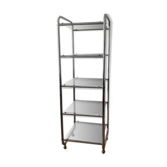 Chrome and glass shelves