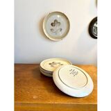 PRODUCT BHV - 6 flat plates Sarreguemines in beige glazed ceramic