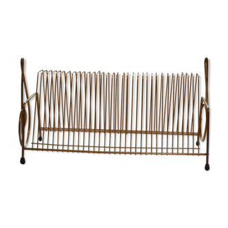 Vinyls holder in golden metal
