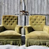 Pair of velvet armchairs