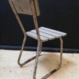 6 vintage garden chairs made of wood and metal
