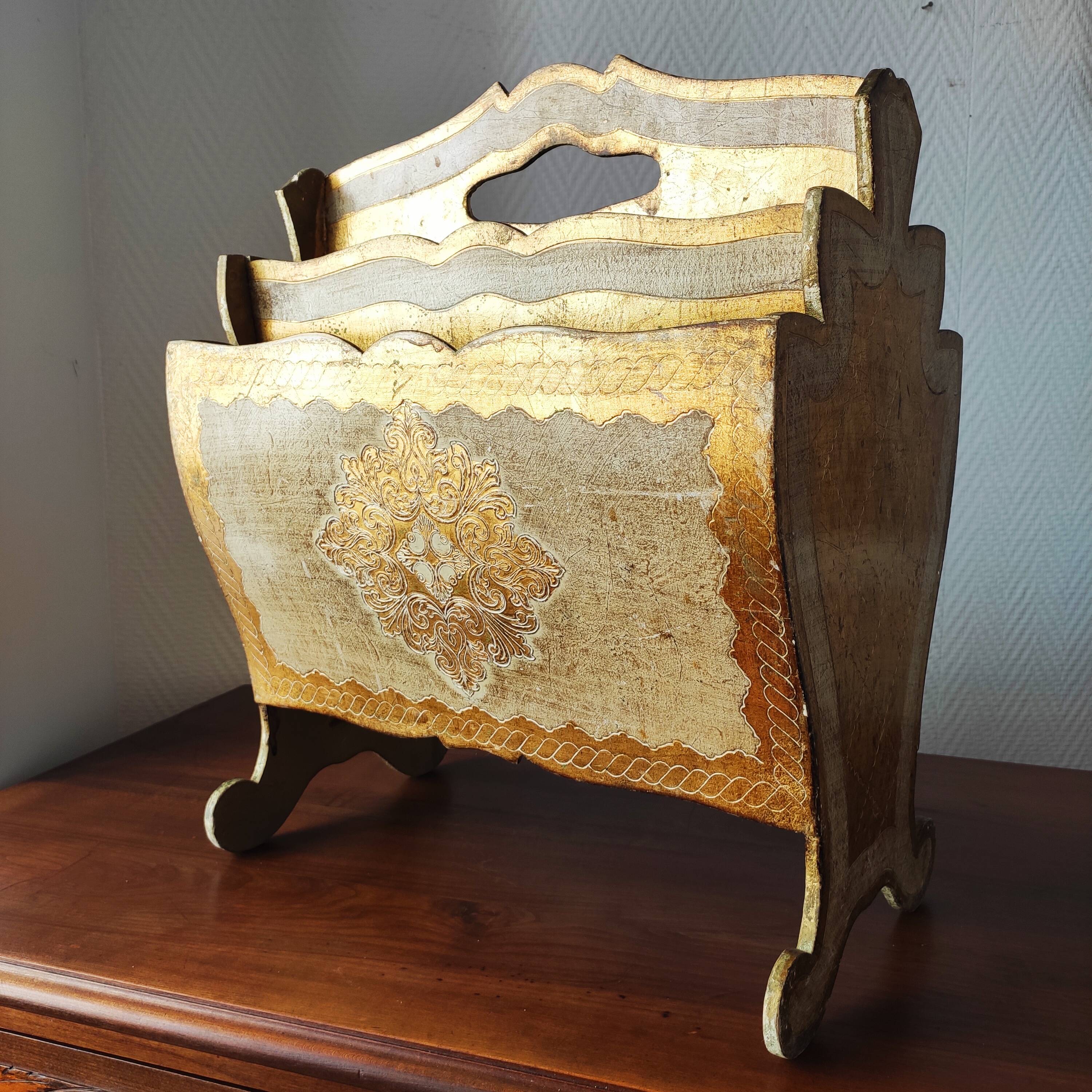 Porte-revue vintage Florentin en bois