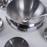 Set of stainless steel bowls, Italian design, 1980s, made in Italy