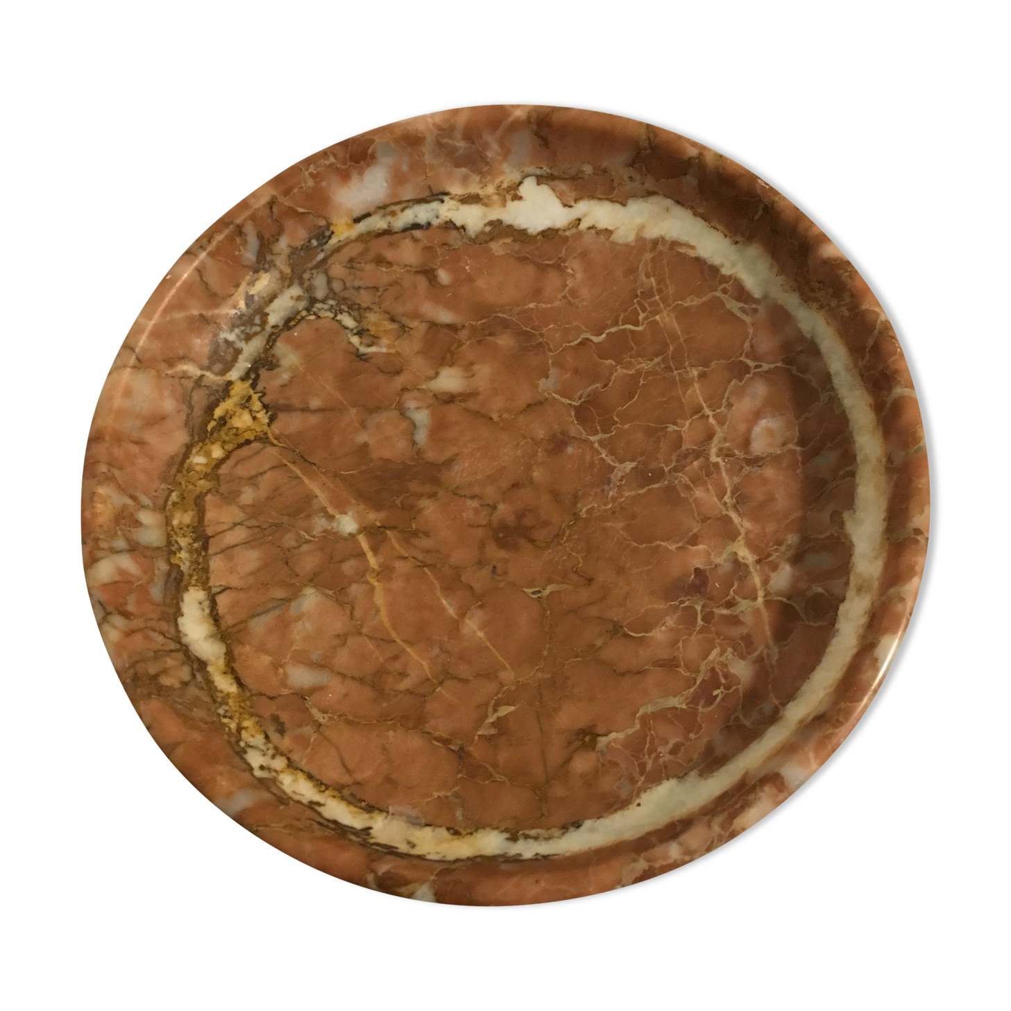 Empty pocket on foot in red marble