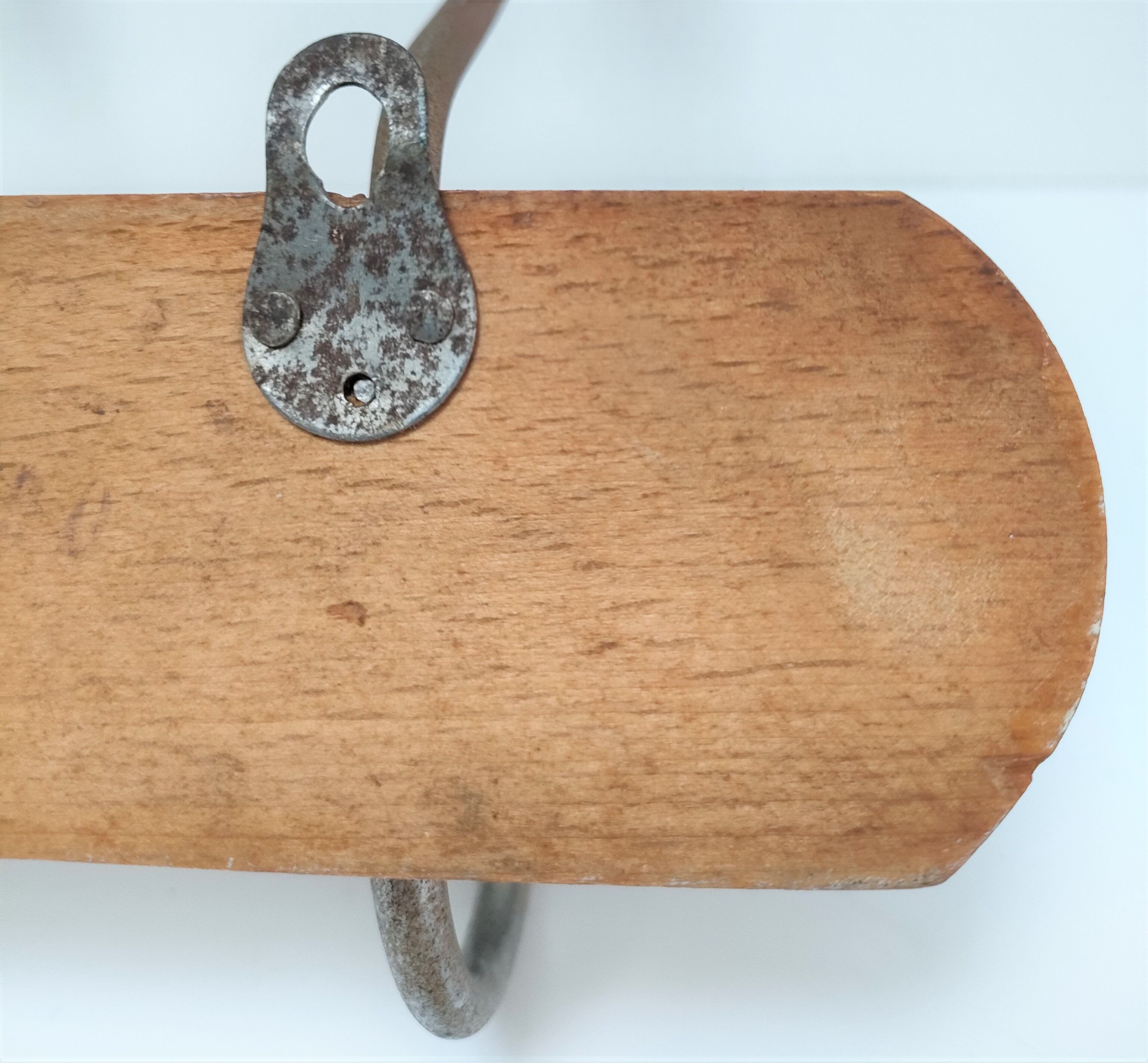 Coat rack wood and metal patinated Samaritaine Paris vintage