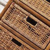 Wicker and rattan chest of drawers with 8 drawers