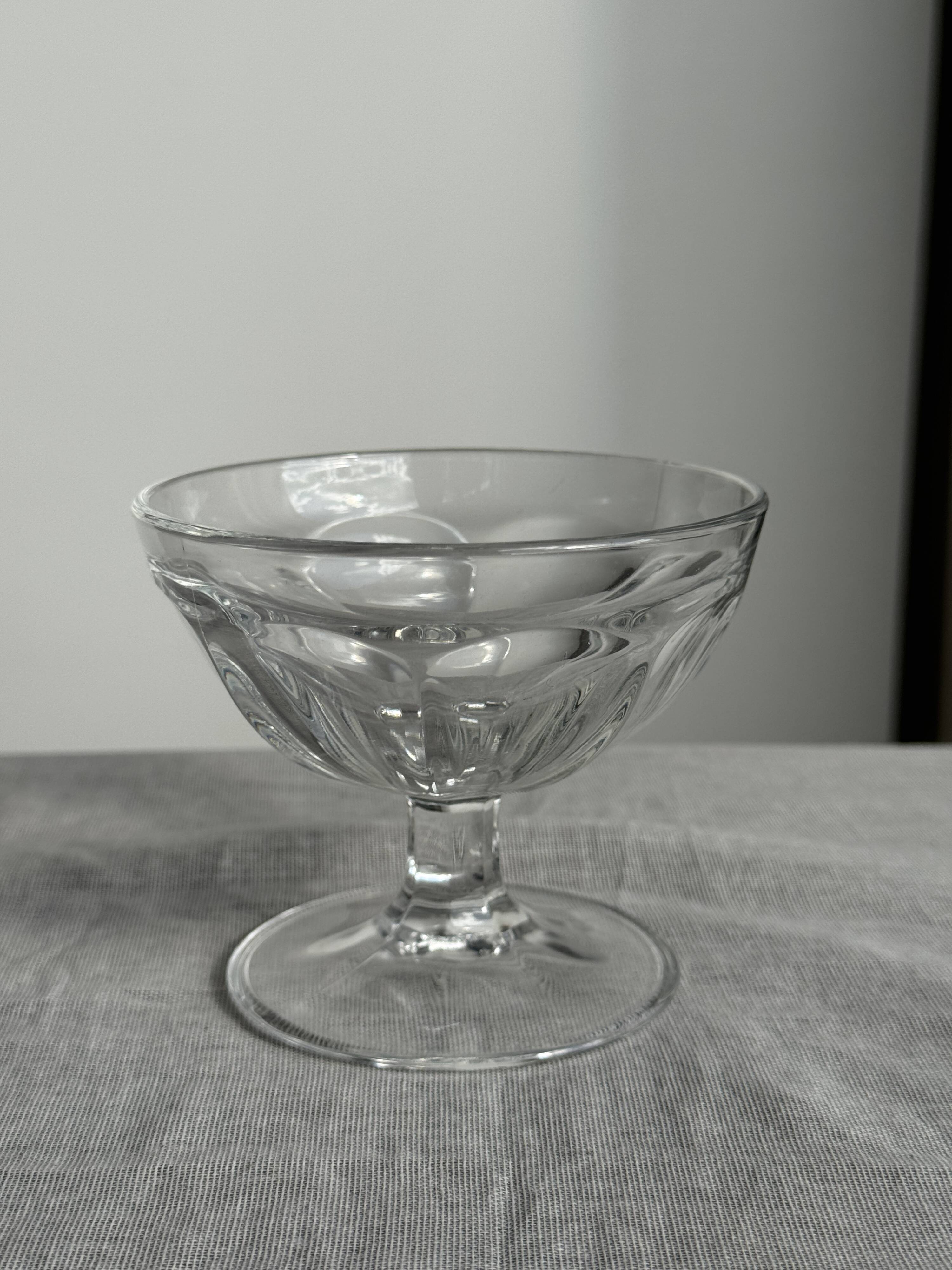 Set of 10 small vintage glass ice cream bowls.