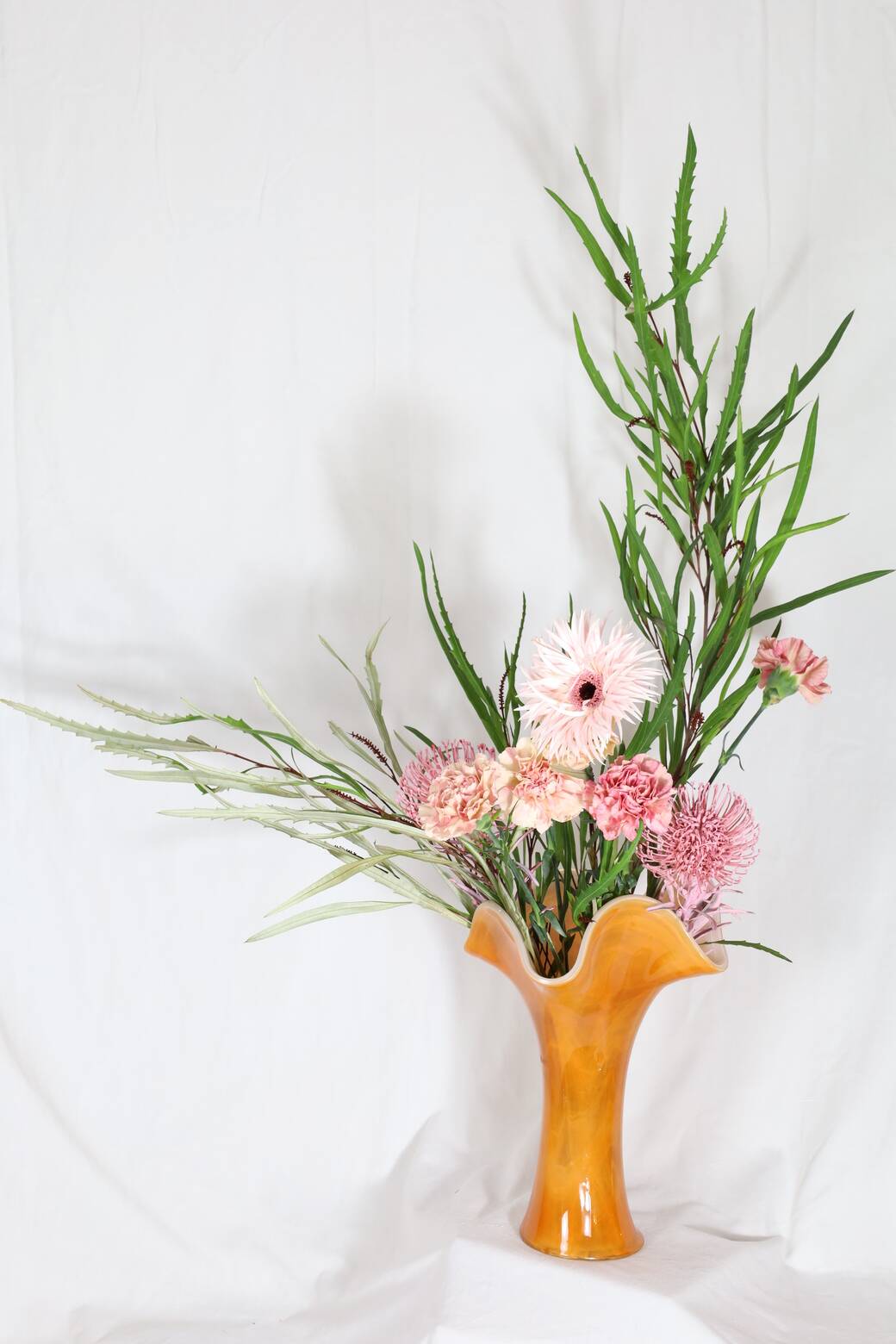 LARGE ARTISANAL ORANGE GLASS VASE