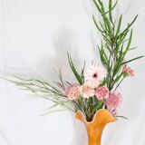 GRAND VASE EN VERRE ORANGE ARTISANAL