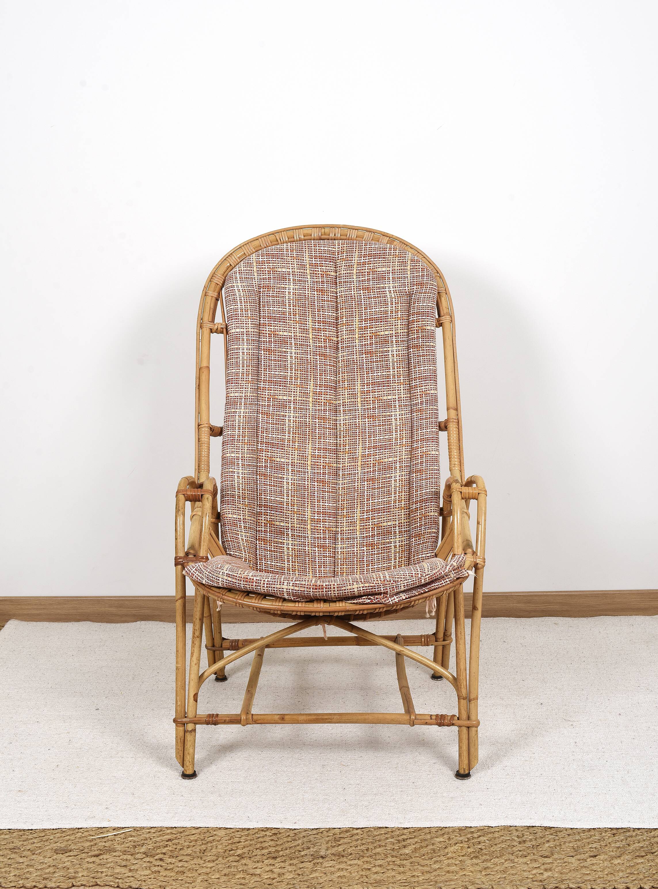 Antique, vintage rattan armchair