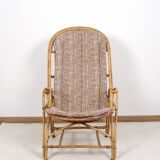 Fauteuil en rotin ancien, vintage
