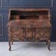 Secretary with a sloped top in solid walnut, Louis XV / Provençal style – 18th / XI