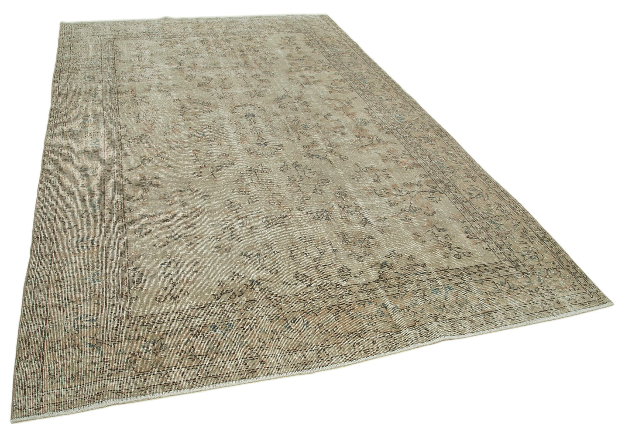 Handwoven antique anatolian beige carpet 200 cm x 316 cm - 36636