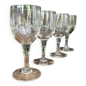 Cut crystal stemmed glasses