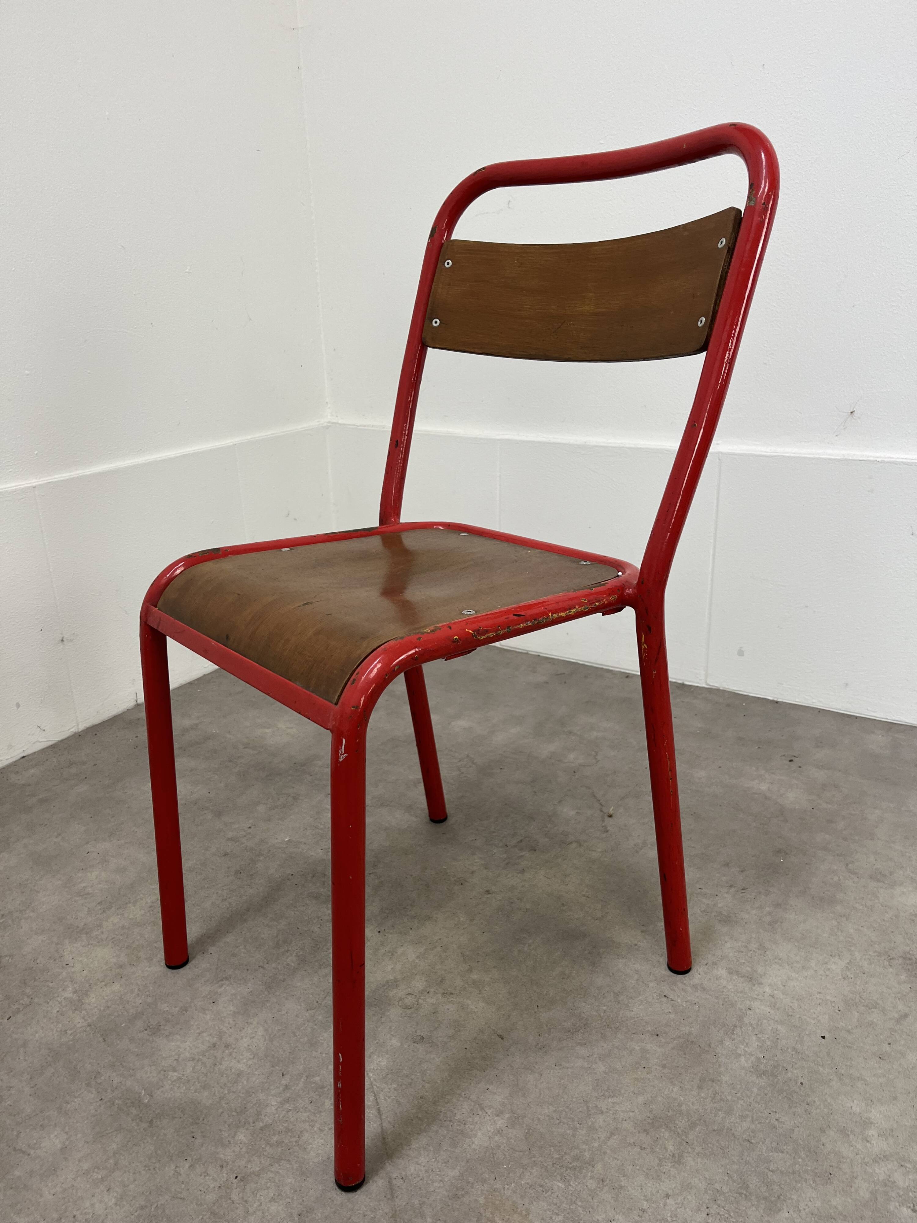 5 industrial style metal chairs, vintage