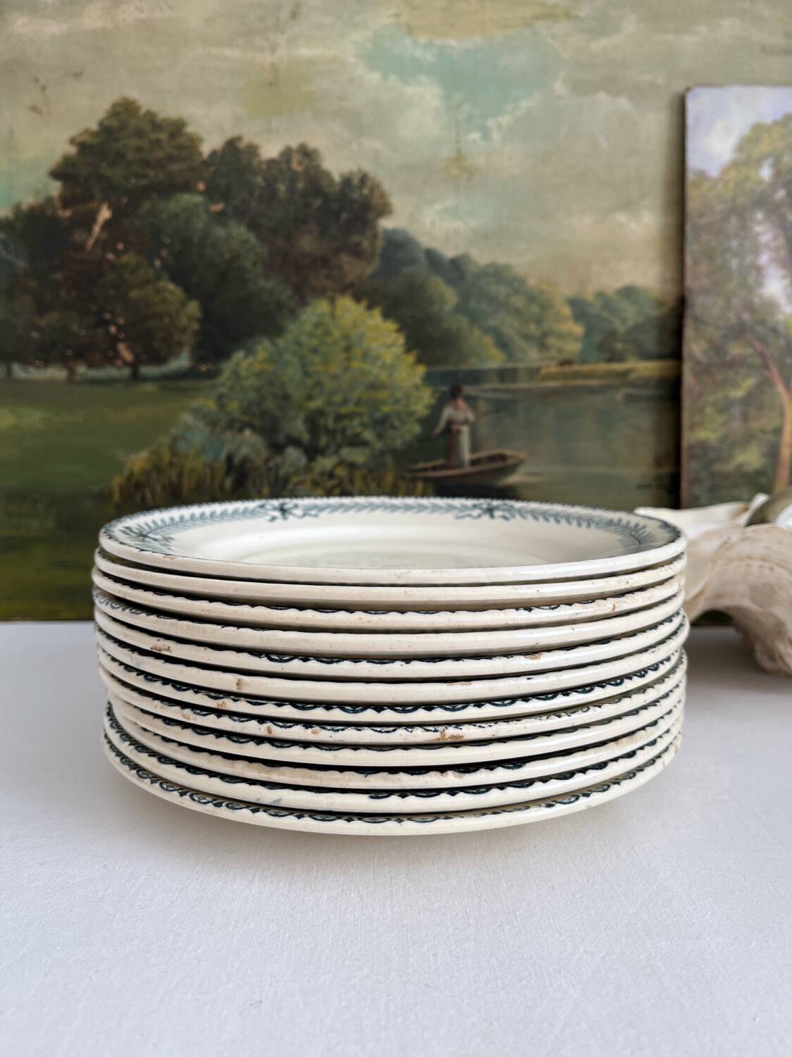 12 "Chinon" ironstone dessert plates from Choisy le Roi