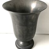 Stamped grey pewter antique vase