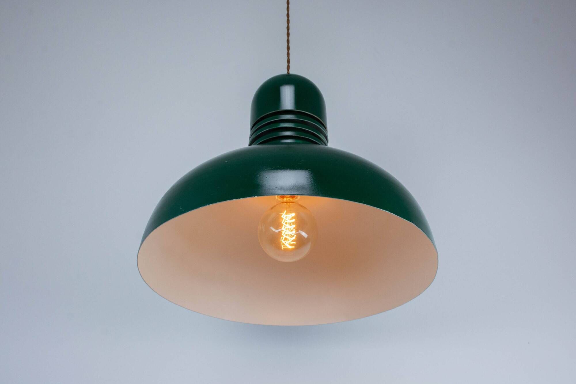 Green Vintage Industrial Metal Green Lamp produced by Sijaj Hrastnik