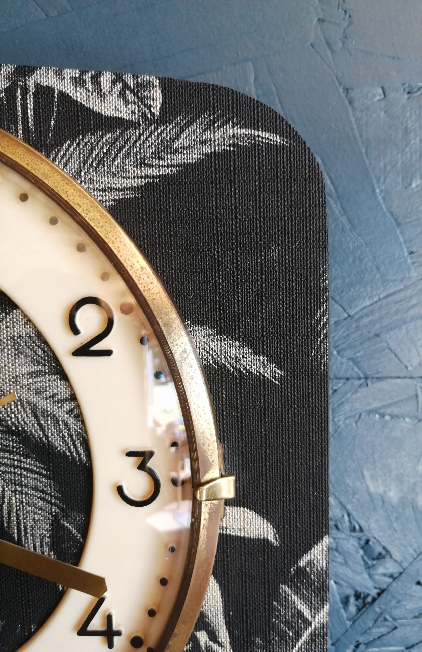 Vintage clock rectangular silent wall clock "palm tree"