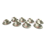 8 Limoges porcelain cups signed Vignaud