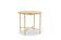 Golden metal side table with a grey marble top, 20th century.