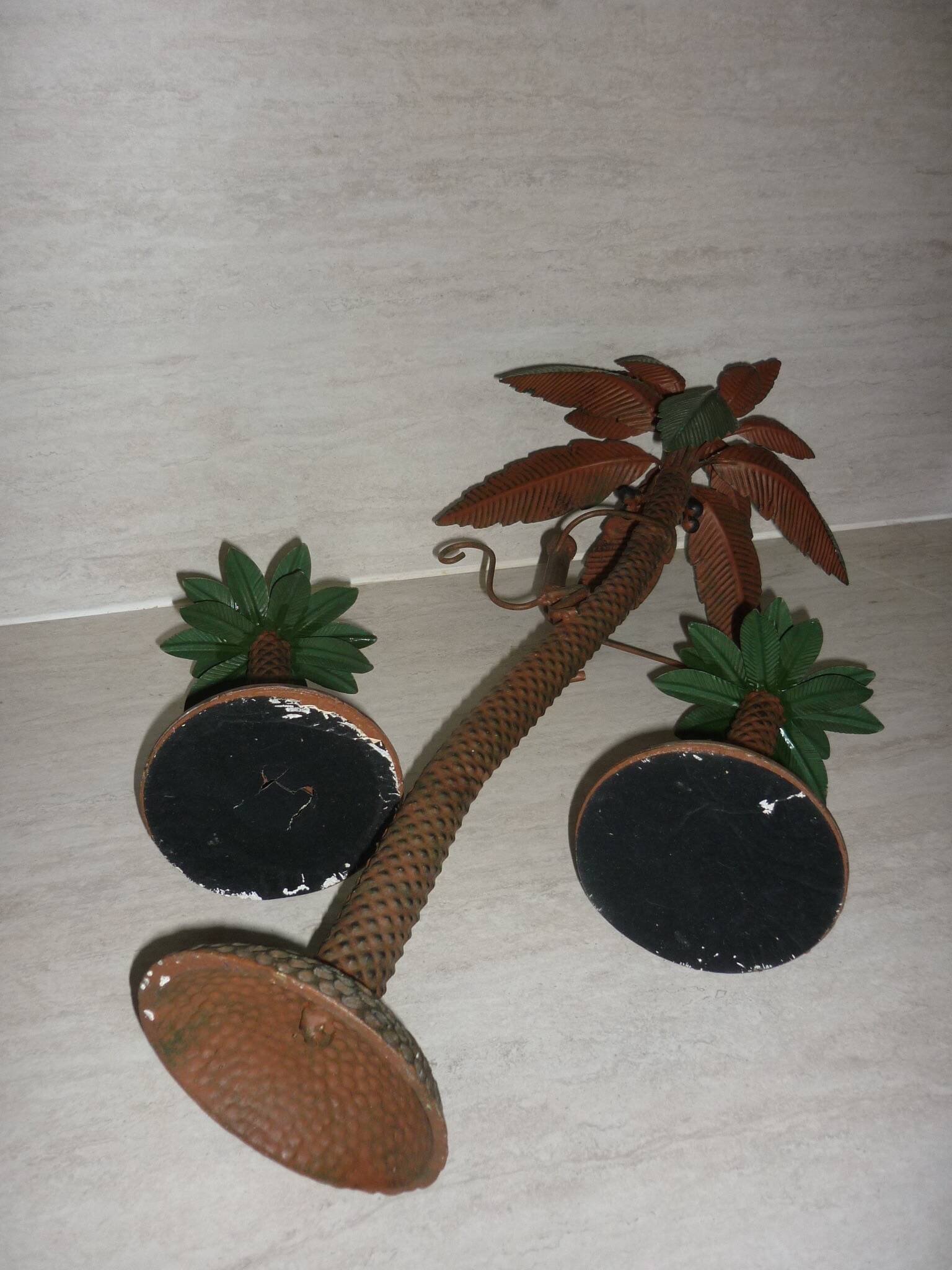 Lot Palm tree candle holders and palm tree with a monkey