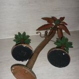 Lot Palm tree candle holders and palm tree with a monkey
