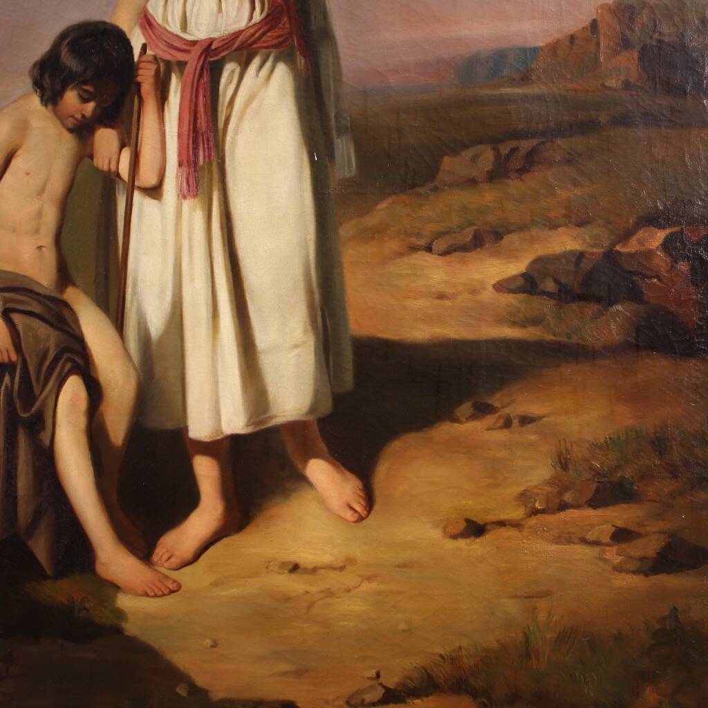 Great 19th century French painting, Hagar and Ishmael