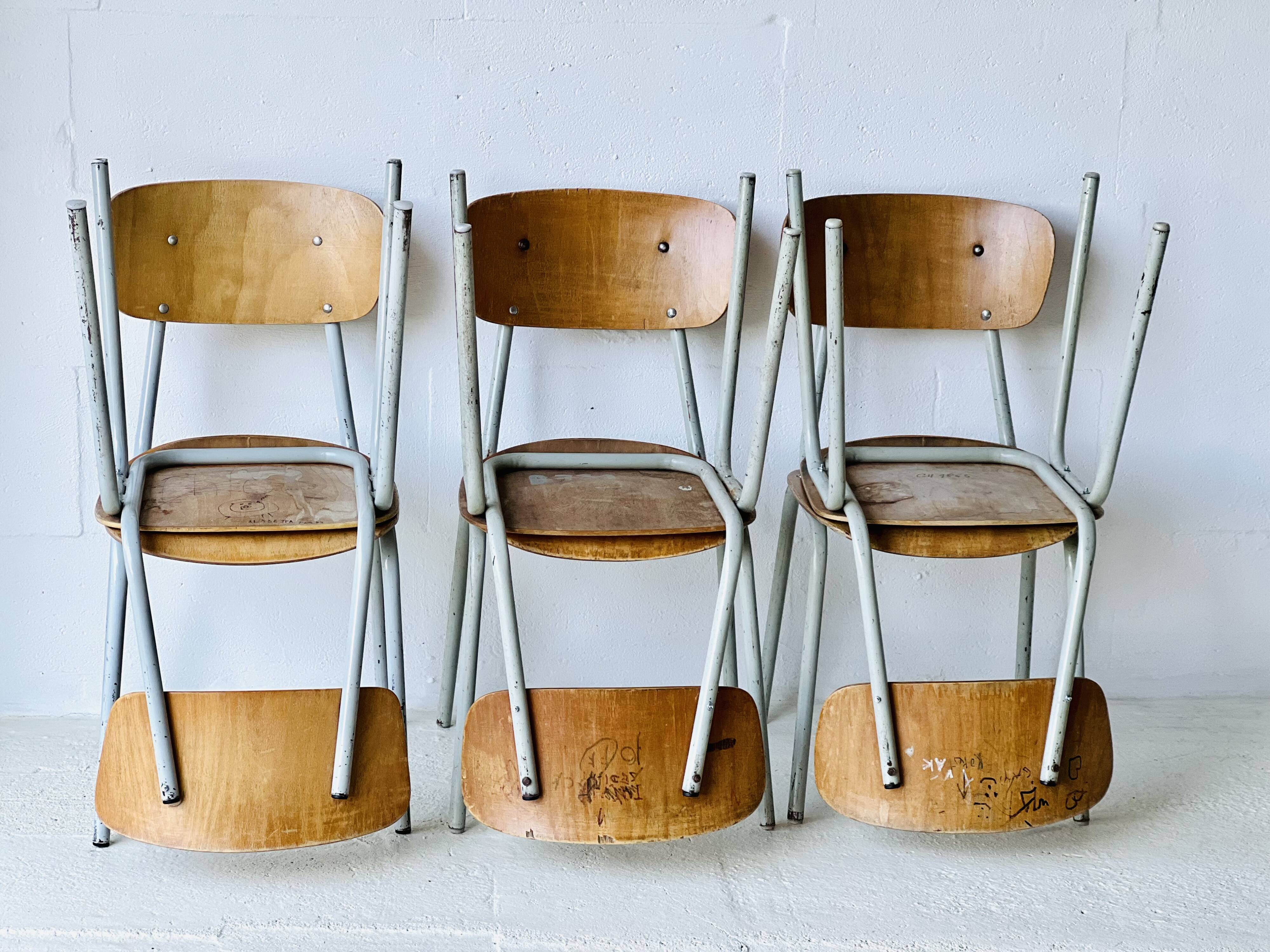 Vintage School Chairs, set of 6