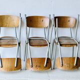 Chaises d'école vintage, lot de 6