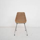 Chaise en rotin et métal, Pays-Bas, années 1960